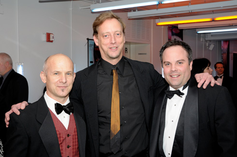 Jim Vincent, left, with HSDC associate artistic director Lucas Crandall and executive director Jason Palmquist. 