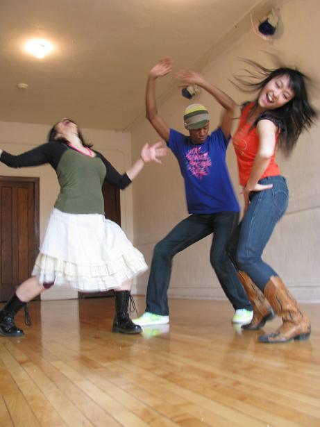 Suzy Grant, Donnell Williams and Szewai Lee of Portable Dance.