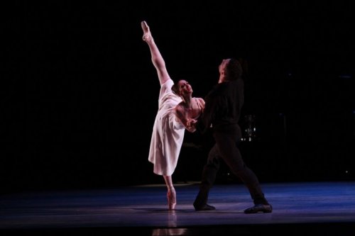 Victoria Jaiani and Fabrice Calmels in Valses Poeticos. Photo by Herbert Midgoll.