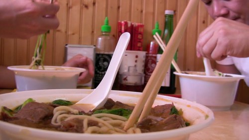 Noodles at Super Taste Restaurant.